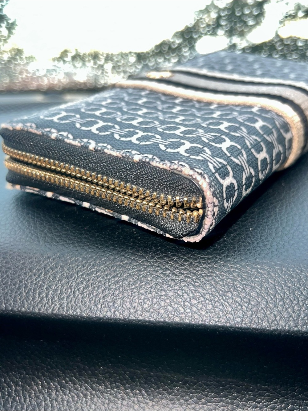 Tory Burch wallet Zip Wallet in Black with Pink Trim